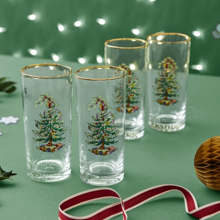 Christmas Tree Highball Glass 42cl, 4-pack