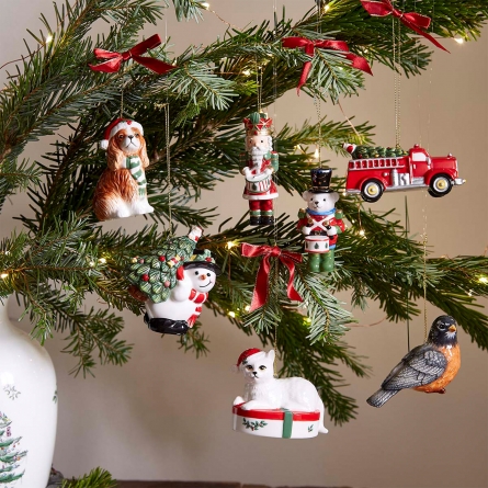 Christmas Tree Ornament, Snowman & Fir Tree