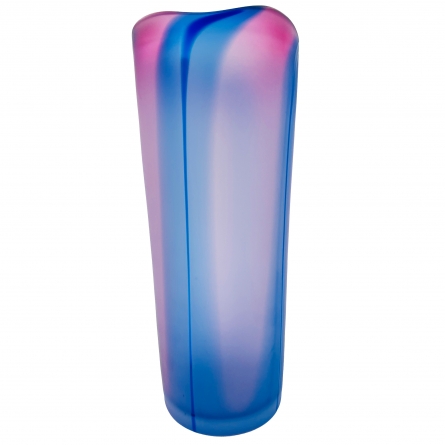 Soft Frost Vase, Magenta/Blau