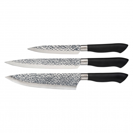 Akira Knife set Black Handle 3 parts