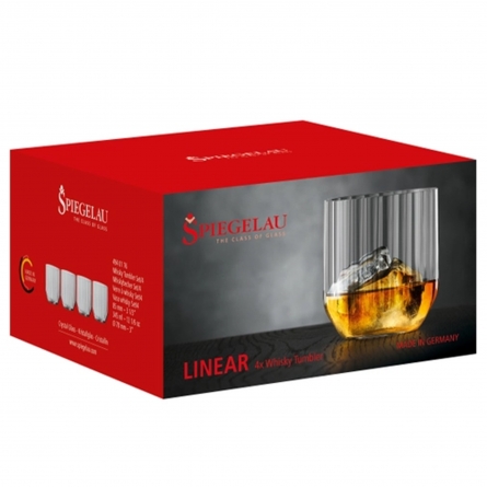 Linear Whisky Glass 34,5cl, 4-pack