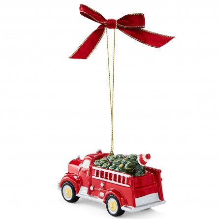 Christmas Tree Ornament, Fire Truck & Tree