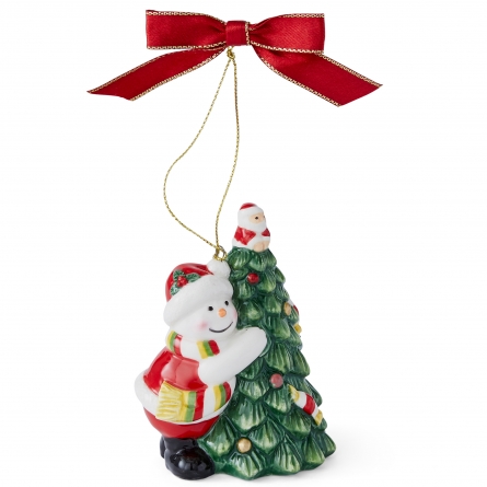 Christmas Tree Ornament, Hugging Snowman