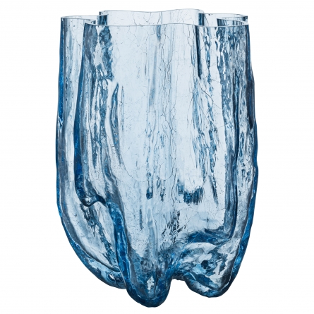 Crackle Vase Circular Glass, H 37cm