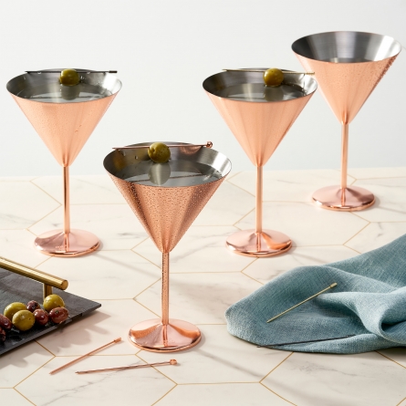 Martini/Cocktailglas Roséguld 46cl, 4-pack