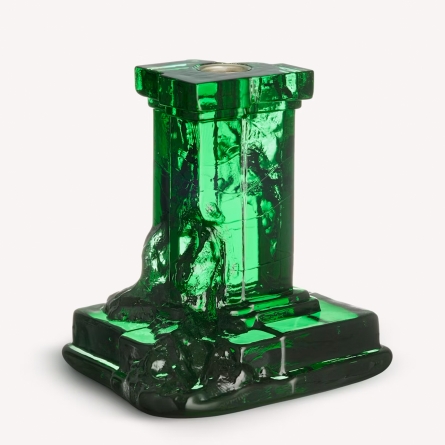 Rocky Baroque Candleholder Emerald Green 15cm