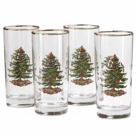 Christmas Tree Highball Glass 42cl, 4-pack